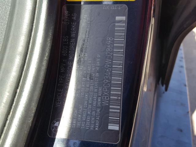 WBXPC93469WJ28698 - 2009 BMW X3 XDRIVE3 BLACK photo 10