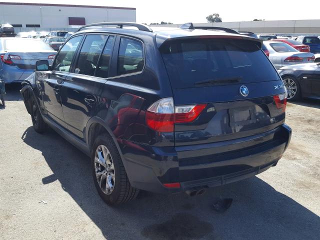 WBXPC93469WJ28698 - 2009 BMW X3 XDRIVE3 BLACK photo 3