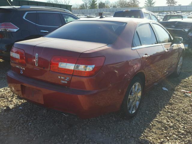 3LNHM28T17R634845 - 2007 LINCOLN MKZ RED photo 4