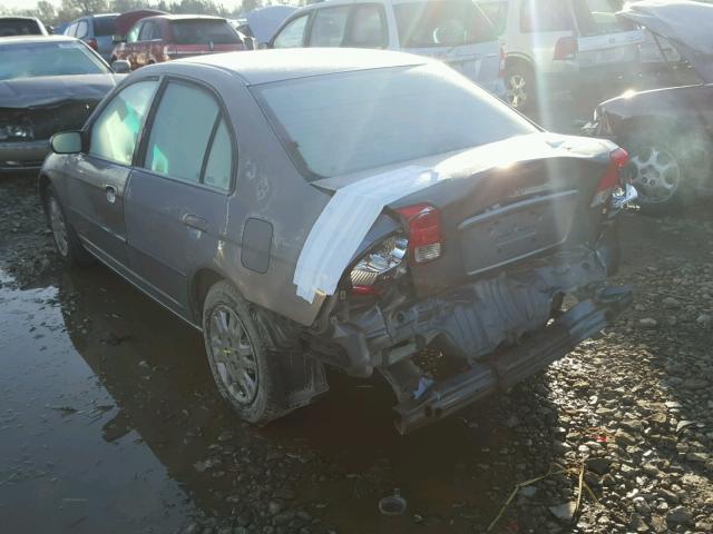 2HGES15594H528620 - 2004 HONDA CIVIC LX GRAY photo 3