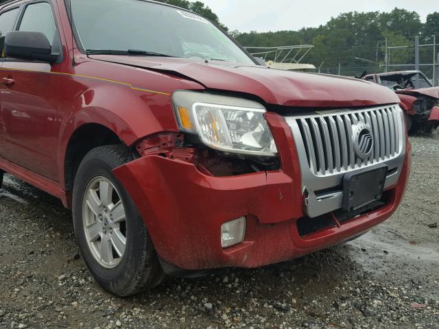 4M2CN8B75AKJ22991 - 2010 MERCURY MARINER RED photo 9