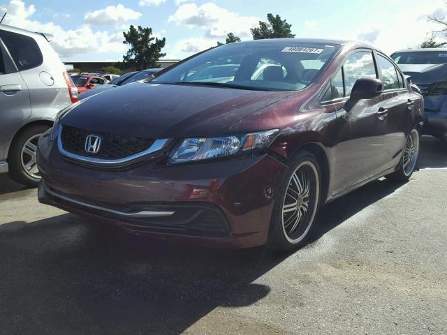 19XFB2F55DE202638 - 2013 HONDA CIVIC LX MAROON photo 2