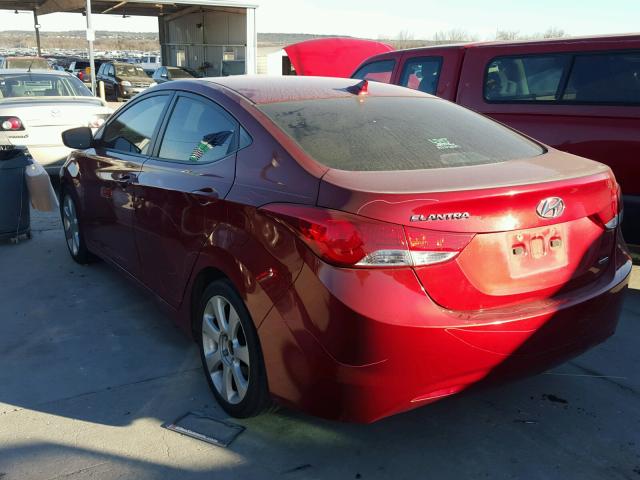 KMHDH4AE7BU145376 - 2011 HYUNDAI ELANTRA GL RED photo 3