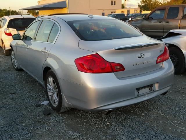 JN1DV6AP0CM811380 - 2012 INFINITI G25 BASE SILVER photo 3