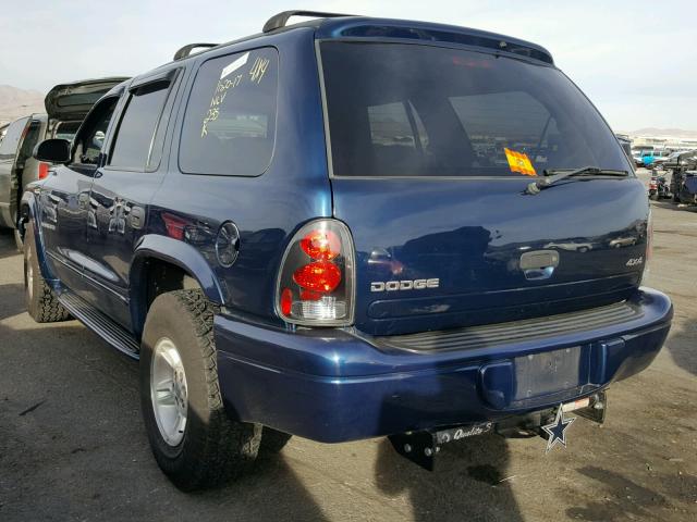 1B4HS28YXXF618661 - 1999 DODGE DURANGO BLUE photo 3