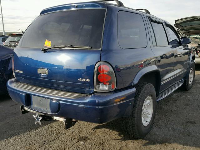 1B4HS28YXXF618661 - 1999 DODGE DURANGO BLUE photo 4