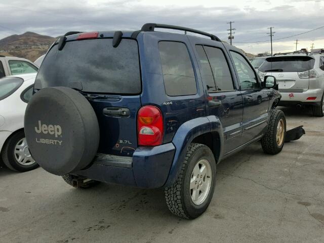 1J4GL58K22W131384 - 2002 JEEP LIBERTY LI BLUE photo 4