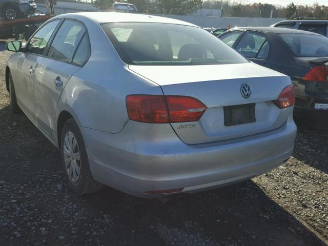 3VW2K7AJ5DM291064 - 2013 VOLKSWAGEN JETTA BASE SILVER photo 3