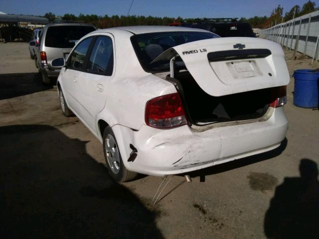 KL1TD56676B580779 - 2006 CHEVROLET AVEO BASE WHITE photo 3