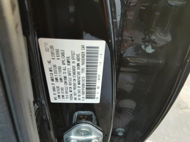 1HGCP3F82BA018215 - 2011 HONDA ACCORD EXL BLACK photo 10