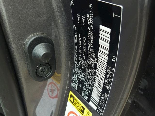 5TDBZRFH2JS841378 - 2018 TOYOTA HIGHLANDER CHARCOAL photo 10