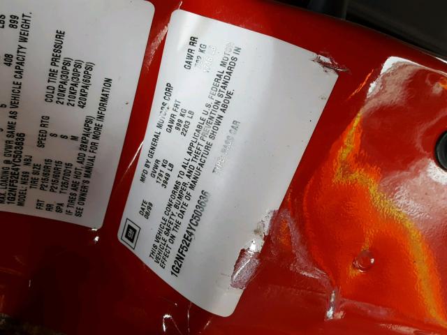 1G2NF52E4YC503636 - 2000 PONTIAC GRAND AM S Qırmızı foto 10