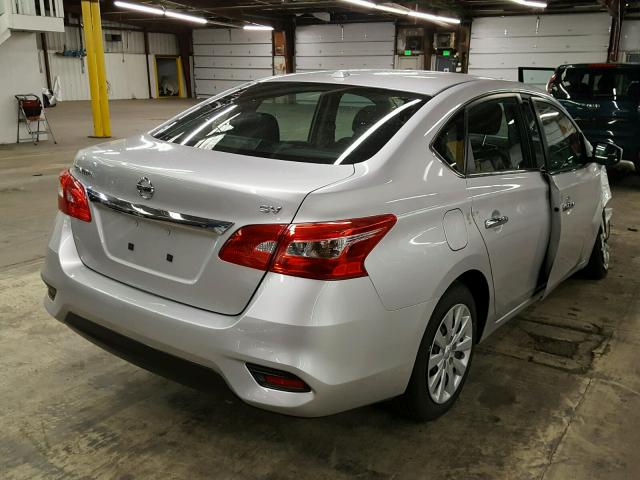 3N1AB7APXHY351702 - 2017 NISSAN SENTRA S SILVER photo 4