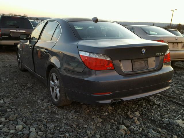 WBANV935X8CW56717 - 2008 BMW 535 XI GRAY photo 3