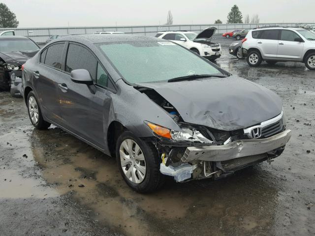 2HGFB2F54CH320555 - 2012 HONDA CIVIC LX CHARCOAL photo 1