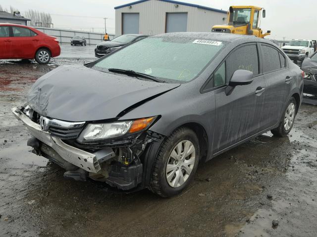 2HGFB2F54CH320555 - 2012 HONDA CIVIC LX CHARCOAL photo 2