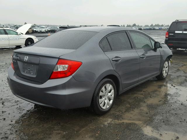 2HGFB2F54CH320555 - 2012 HONDA CIVIC LX CHARCOAL photo 4