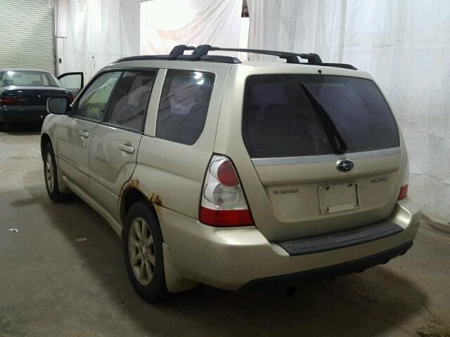 JF1SG65697H705921 - 2007 SUBARU FORESTER 2 TAN photo 3