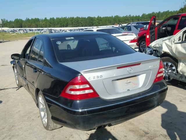 WDBRF52H67A948878 - 2007 MERCEDES-BENZ C 230 BLACK photo 3