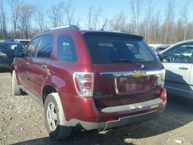 2CNDL13F376042321 - 2007 CHEVROLET EQUINOX LS RED photo 3