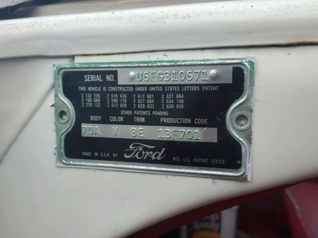 U6FG310671 - 1956 FORD FAIRLANE TWO TONE photo 10