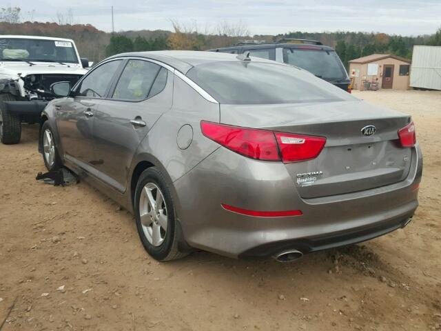 5XXGM4A72FG486100 - 2015 KIA OPTIMA LX GRAY photo 3