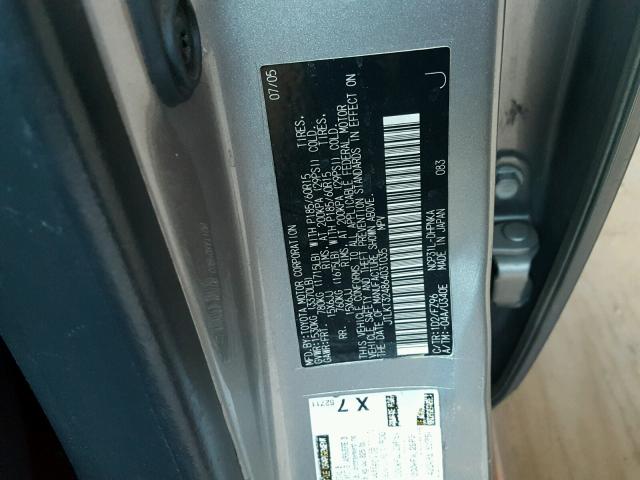 JTLKT324864031035 - 2006 TOYOTA SCION XB Gümüş foto 10