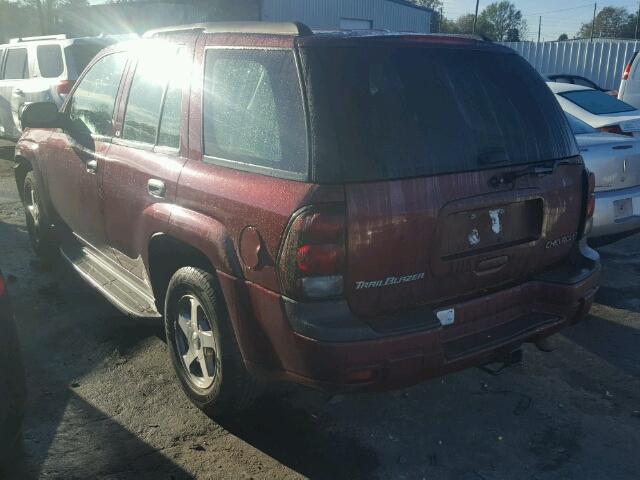 1GNDS13S142409463 - 2004 CHEVROLET TRAILBLAZE MAROON photo 3