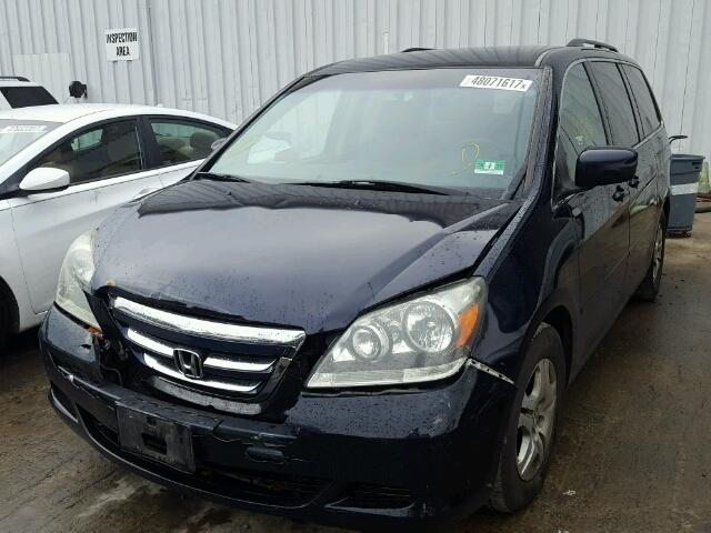 5FNRL38475B115596 - 2005 HONDA ODYSSEY EX BLUE photo 2