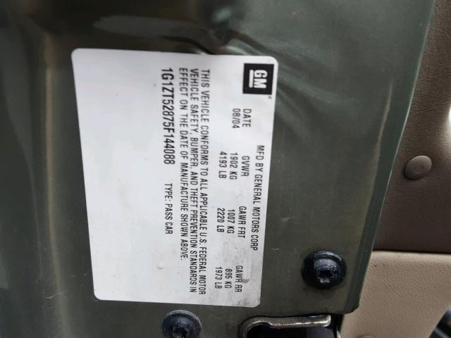 1G1ZT52875F144088 - 2005 CHEVROLET MALIBU LS Yaşıl foto 10