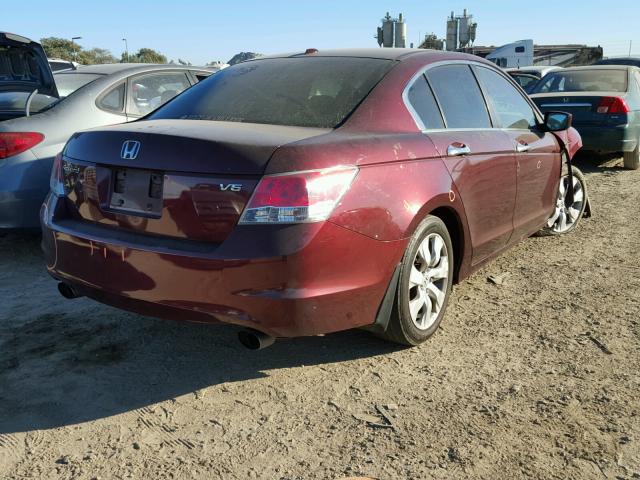 1HGCP36829A036546 - 2009 HONDA ACCORD EXL MAROON photo 4