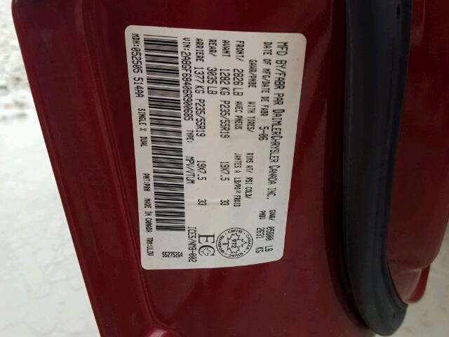 2A8GF68406R900685 - 2006 CHRYSLER PACIFICA T RED photo 10