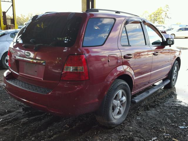 KNDJD735185834866 - 2008 KIA SORENTO EX RED photo 4