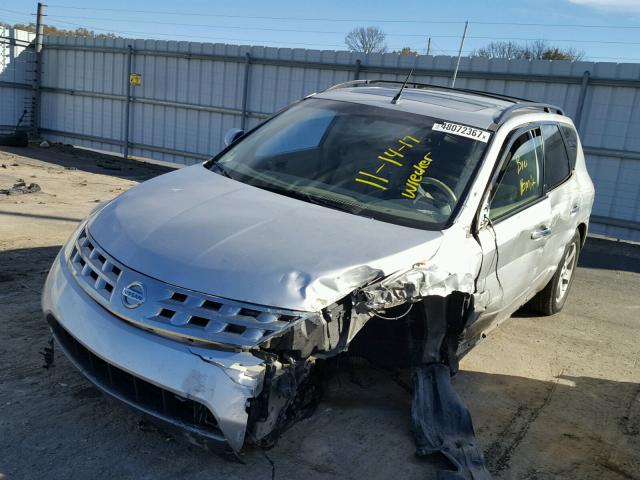 JN8AZ08T04W226023 - 2004 NISSAN MURANO SL SILVER photo 2