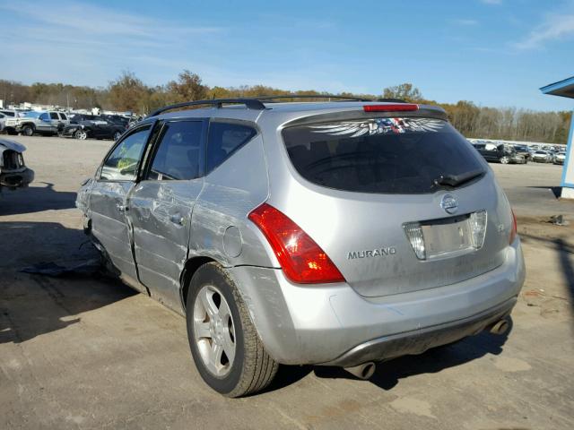 JN8AZ08T04W226023 - 2004 NISSAN MURANO SL SILVER photo 3