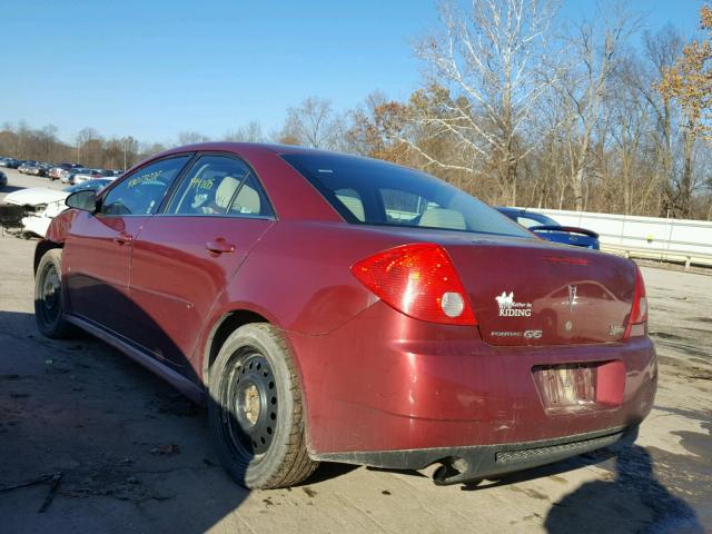 1G2ZJ57B894262769 - 2009 PONTIAC G6 MAROON photo 3