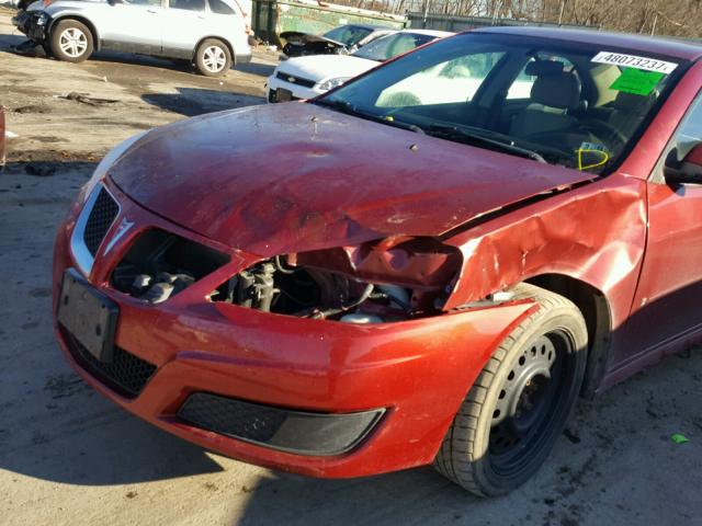 1G2ZJ57B894262769 - 2009 PONTIAC G6 MAROON photo 9