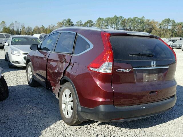 5J6RM3H70EL014155 - 2014 HONDA CR-V EXL MAROON photo 3