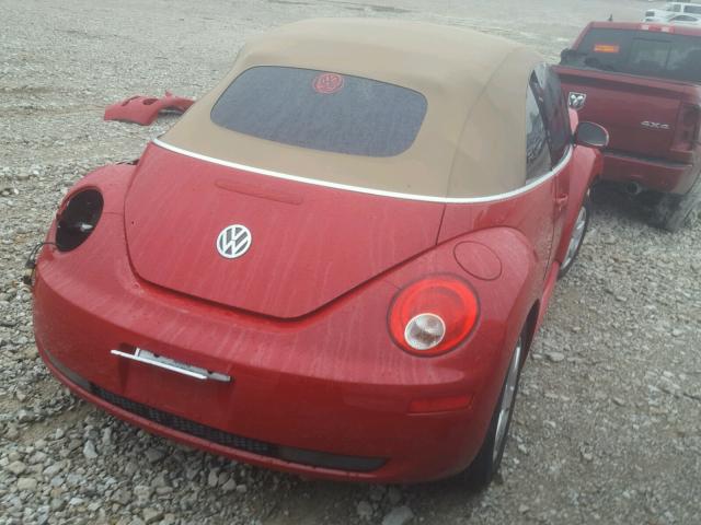 3VWRF31Y87M408441 - 2007 VOLKSWAGEN NEW BEETLE RED photo 4