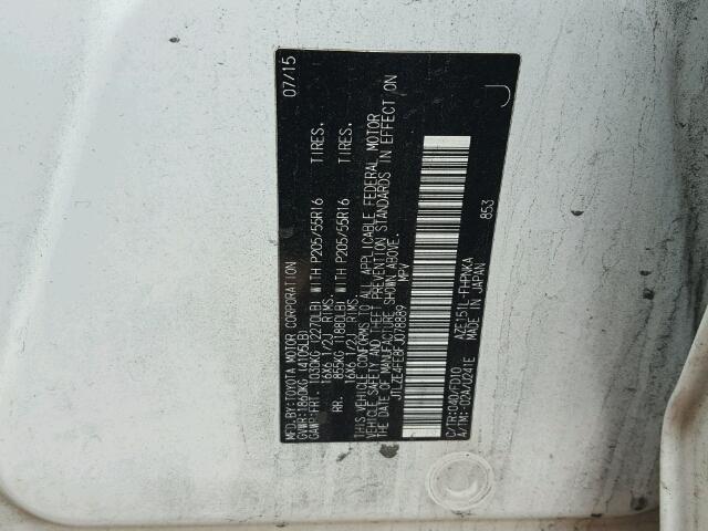 JTLZE4FE8FJ078889 - 2015 TOYOTA SCION XB 白色 照片 10