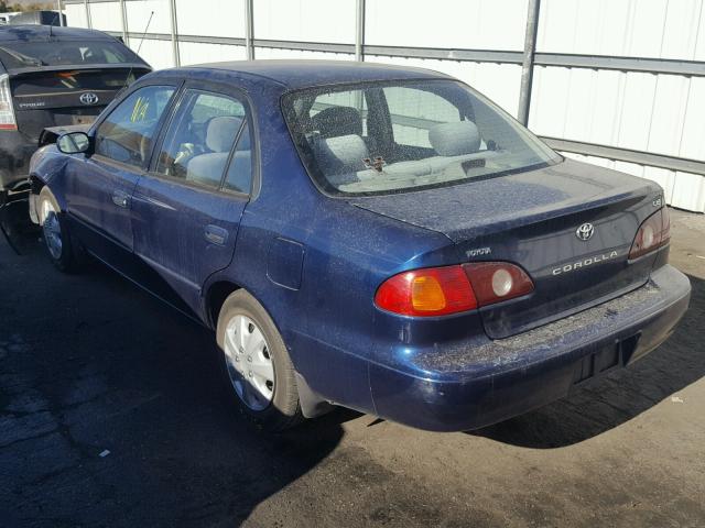 2T1BR12E72C536031 - 2002 TOYOTA COROLLA CE BLUE photo 3