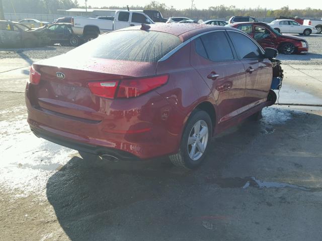 5XXGM4A73FG446589 - 2015 KIA OPTIMA LX RED photo 4