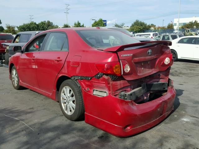 2T1BU4EE8AC425336 - 2010 TOYOTA COROLLA BA RED photo 3