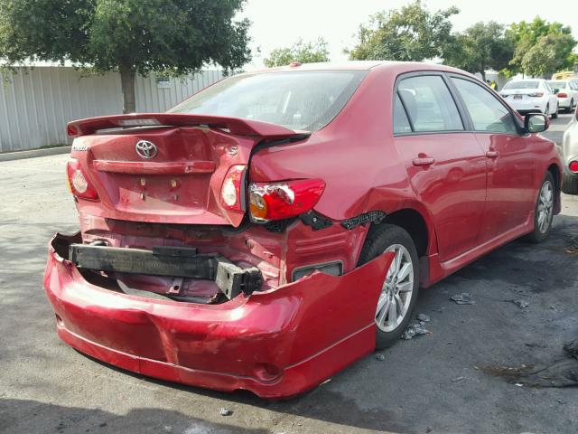 2T1BU4EE8AC425336 - 2010 TOYOTA COROLLA BA RED photo 4