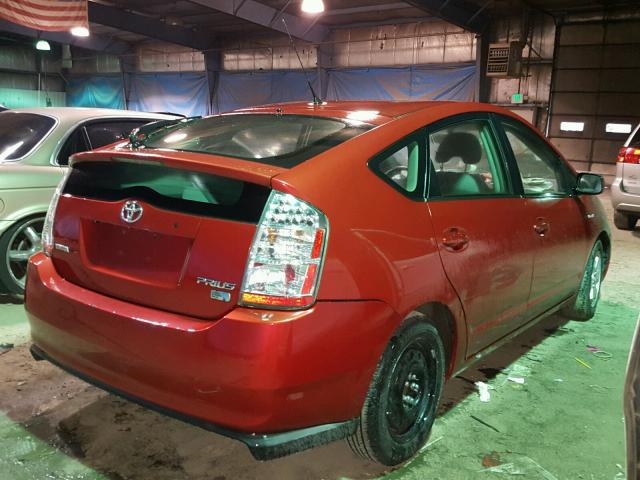 JTDKB20U777563954 - 2007 TOYOTA PRIUS RED photo 4