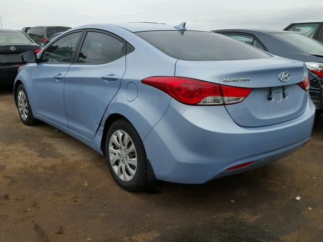 KMHDH4AE1CU409189 - 2012 HYUNDAI ELANTRA GL BLUE photo 3