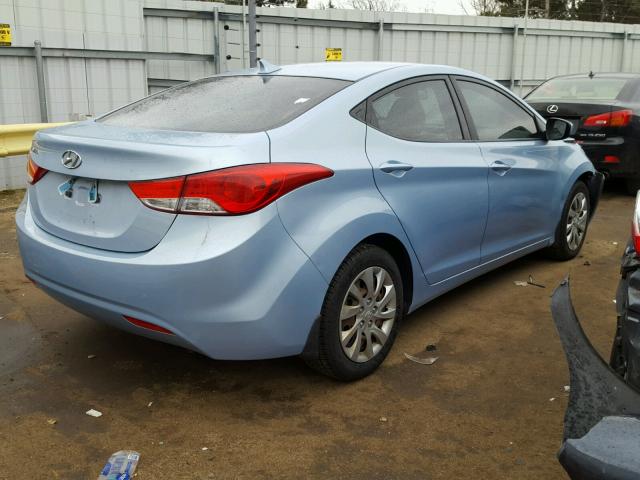 KMHDH4AE1CU409189 - 2012 HYUNDAI ELANTRA GL BLUE photo 4