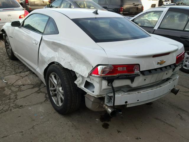 2G1FD1E30F9235805 - 2015 CHEVROLET CAMARO LT WHITE photo 3