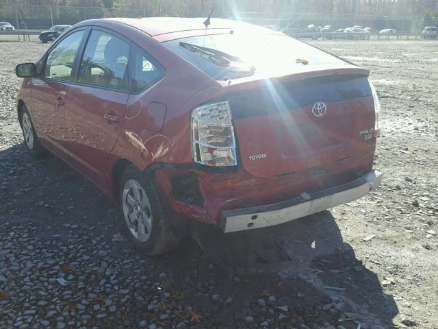 JTDKB20U897833518 - 2009 TOYOTA PRIUS RED photo 3