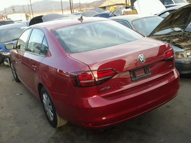 3VW267AJ1GM283701 - 2016 VOLKSWAGEN JETTA S RED photo 3